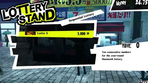 How to Play and Win the Lottery in Persona 5 Royal.